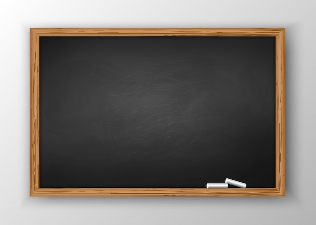 Vector blackboard with wooden frame