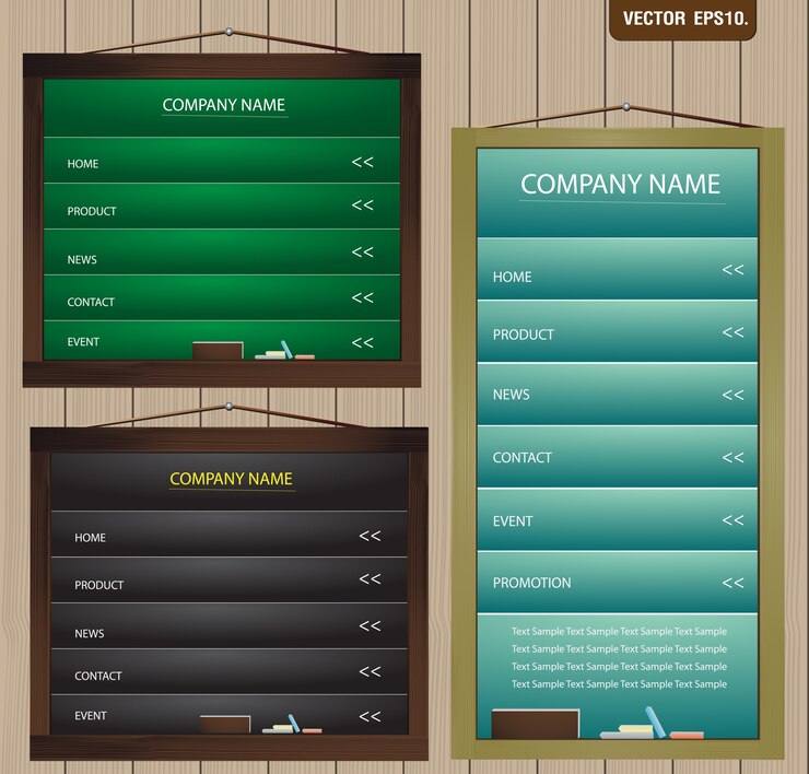 Vector blackboard on wood background