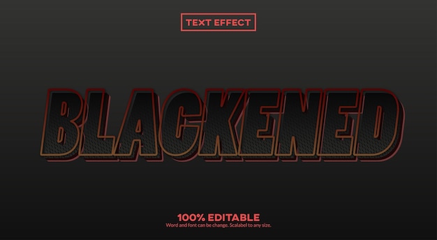 Vector blackened 3d text effect