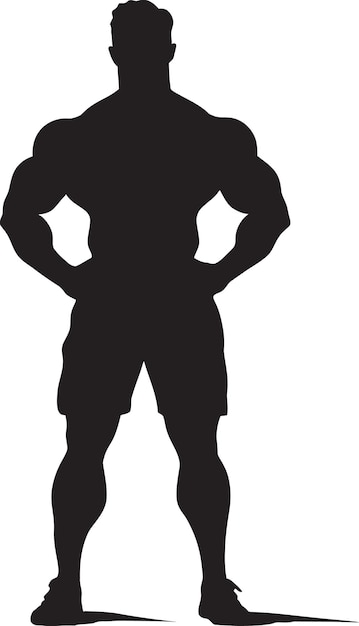 Blackened Adonis Full Body Vector Logo Design for Bodybuilders Carbon Craftsmanship Full Body Black