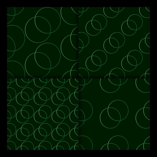 BlackGreen gradient seamless pattern set 17