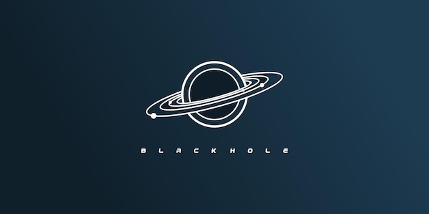 Blackhole-logo-ontwerp met unieke en eenvoudige stijl Premium Vector