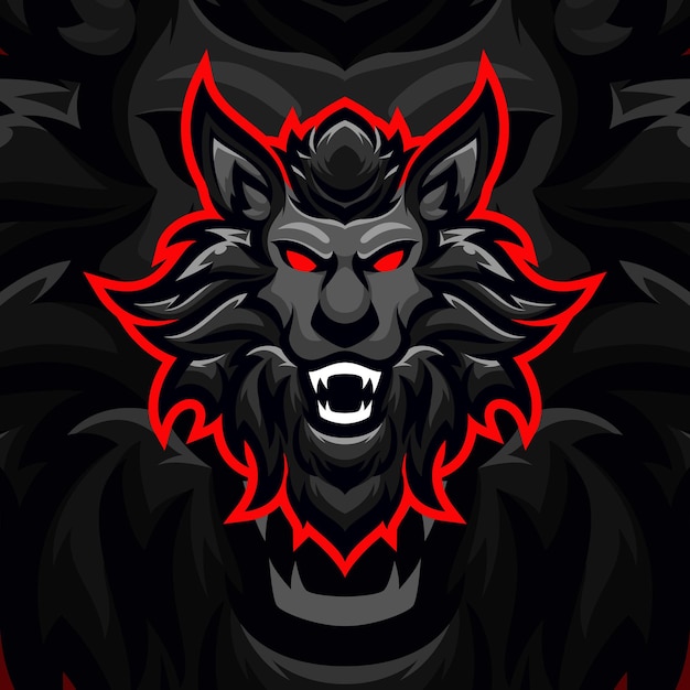 Blacklion mostro maccot logoesport premium vector