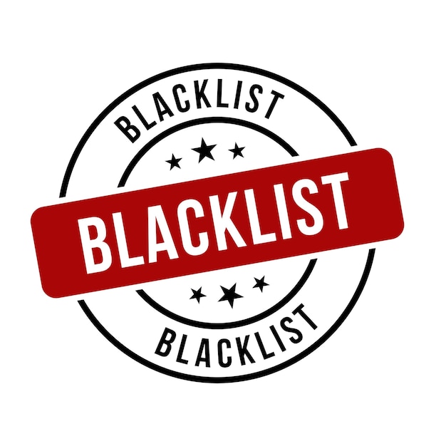 Vector blacklist stampblacklist round sign