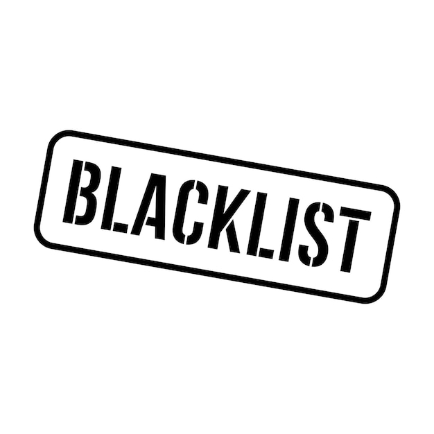 Штамп черного спискаКвадратный знак черного списка