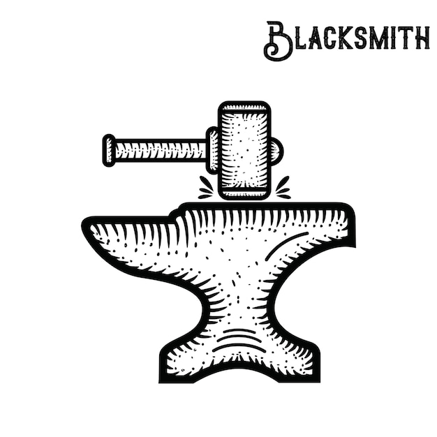 Vector blacksmith hand drawn