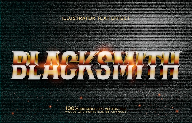 Vector blacksmith tekst stijl effect