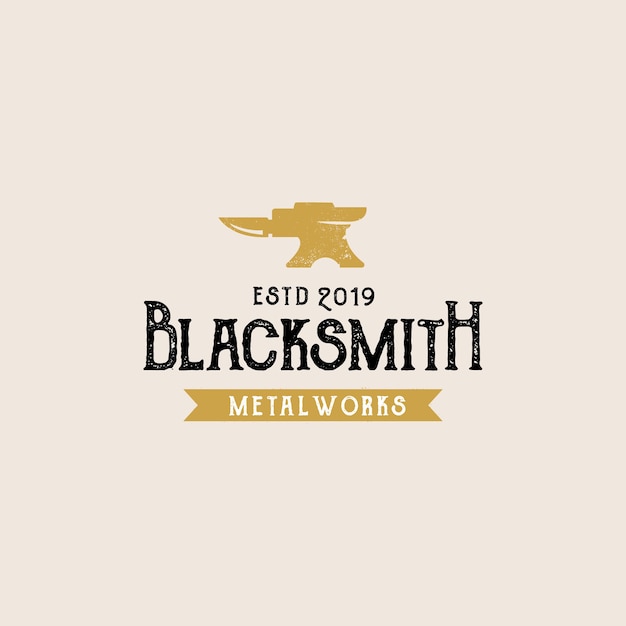 Blacksmith vintage logo template