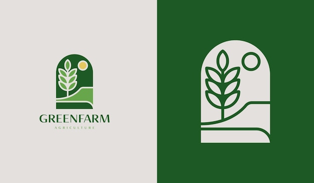 Blad Bloem Plant Landbouw Logo Universeel creatief premium symbool Vector teken pictogram logo sjabloon Vector illustratie