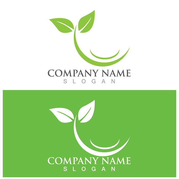 Blad ecologie logo en vector sjabloon