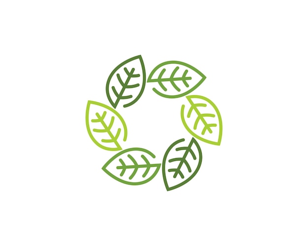 Blad ecologie natuur Logo sjabloon