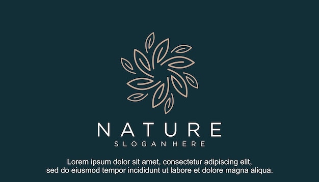 blad en bloem roos logo-ontwerp voor schoonheid, cosmetica, yoga