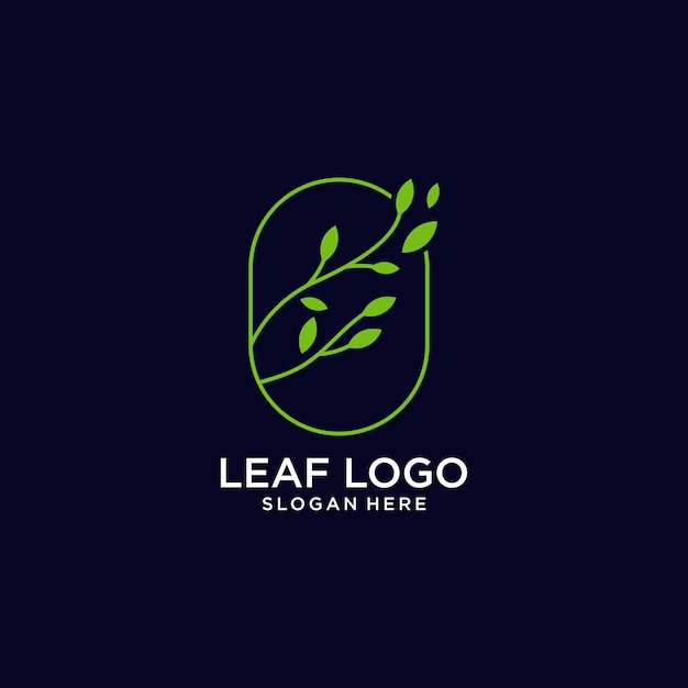 Vector blad groen logo ontwerp