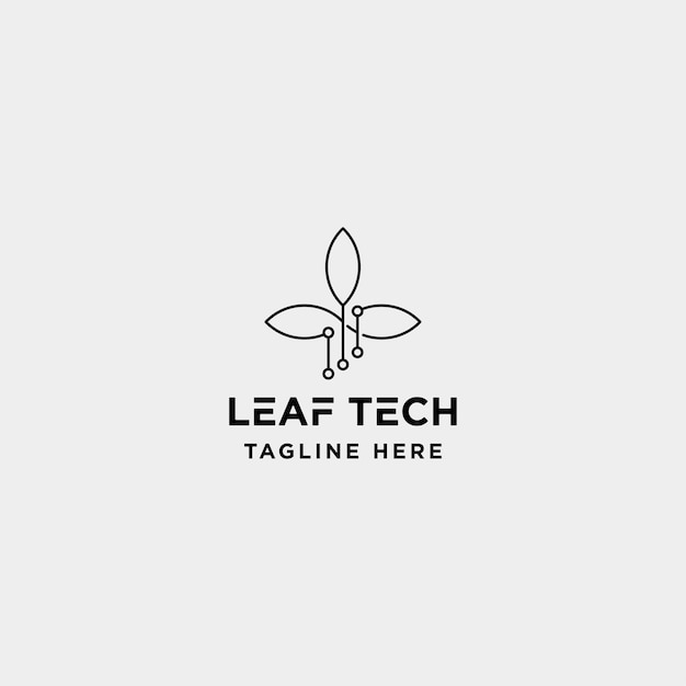 Blad groen technologie logo ontwerp natuur tech symbool pictogram illustratie