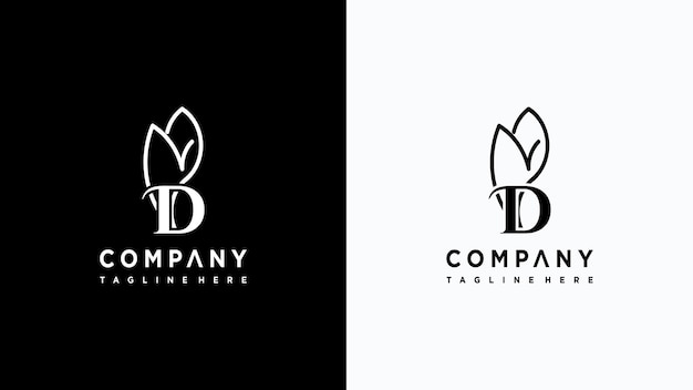 blad letter d logo ontwerp