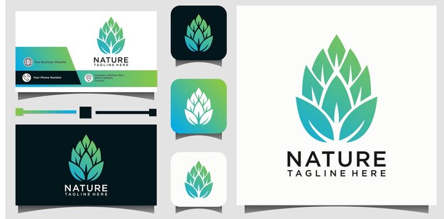 Blad natuur logo ontwerpsjabloon