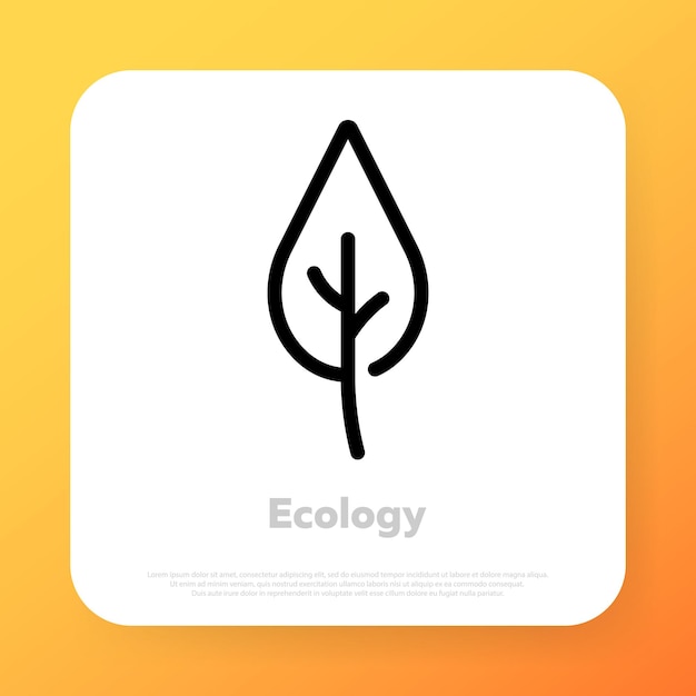 Blad pictogram. organisch teken. ecologie concept. vectorlijnpictogram voor zaken en reclame
