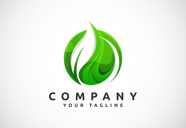 Blad pictogram teken symbool Kleurovergang groen blad organische logo ontwerp vectorillustratie