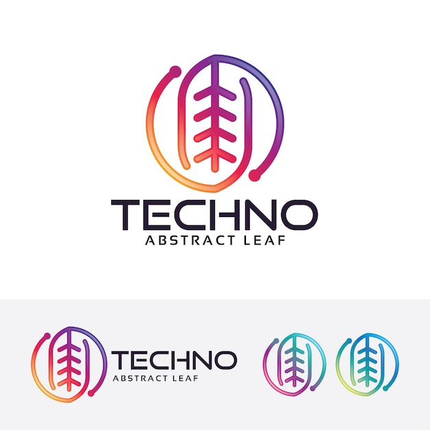 Blad technologie vector logo sjabloon