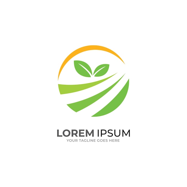 blad zon tuin logo vector sjabloon