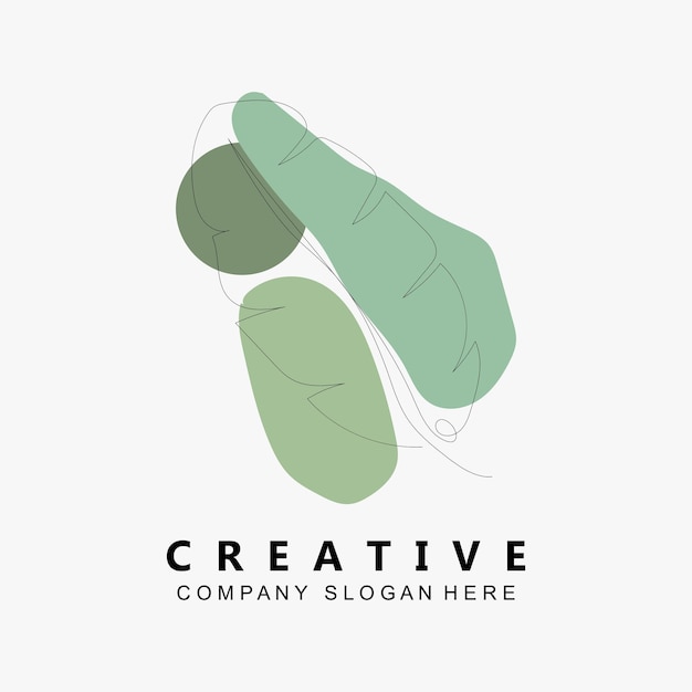 Bladachtergrond Logo-ontwerp Vectorkunstpictogrammen in pastelkleuren