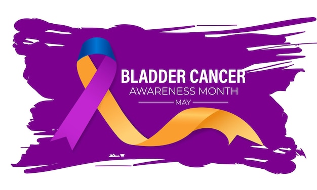 Vector bladder cancer awareness month is may that focuses attention on bladder cancer banner poster