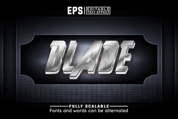 Vector blade 3d editable text effect