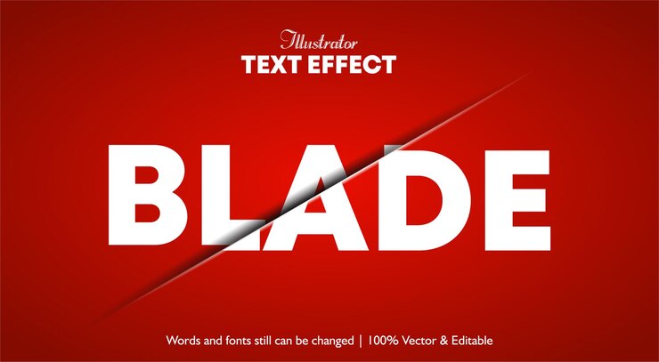 Vector blade cut   text effect