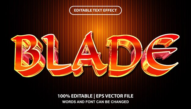 Blade редактируемый шаблон 3d текстового эффекта