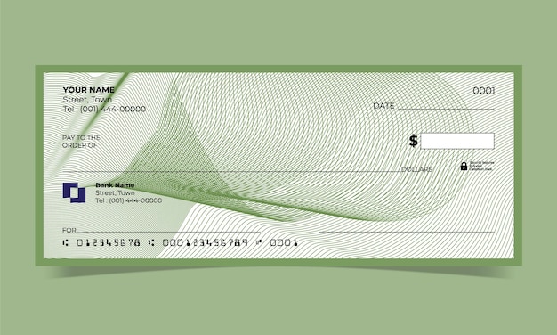 Blanco cheque, ontwerp van bankcheques, vectorformaat