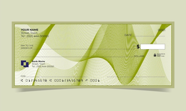 Blanco cheque, ontwerp van bankcheques, vectorformaat