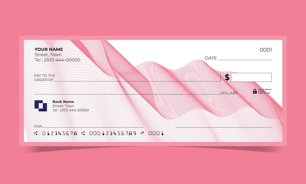 Blanco cheque, ontwerp van bankcheques, vectorformaat