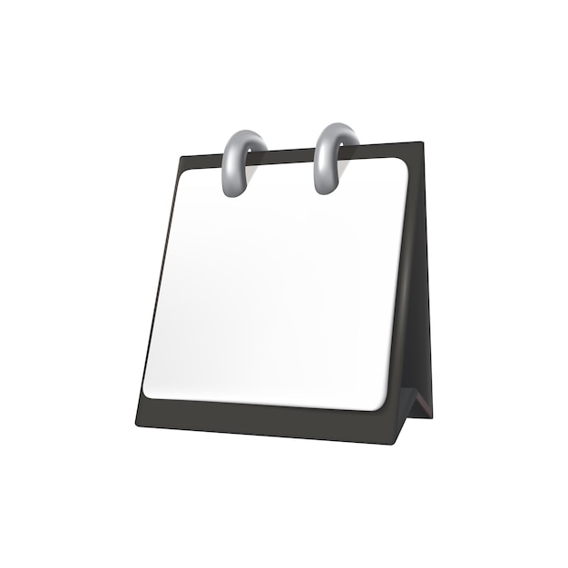 Blanco landschap tafelblad flipchart schildersezel binder of kalender mockup staande op witte achtergrond geïsoleerde 3d illustratie