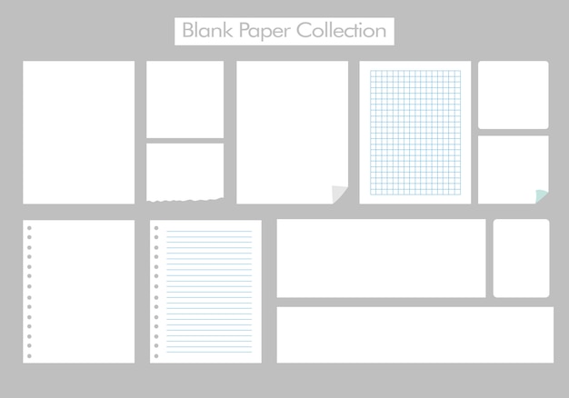 Blanco vel blanco papier blok notitie set