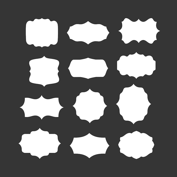 Vector blanco witte papieren prijskaartjes of cadeaukaartjes in verschillende vormen set etiketten met koord vectorformaat