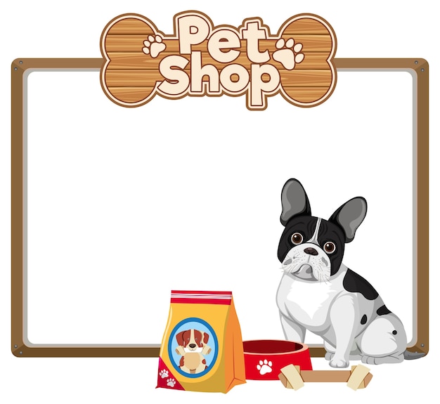 Vector blank banners with cute dog and pet shop logo