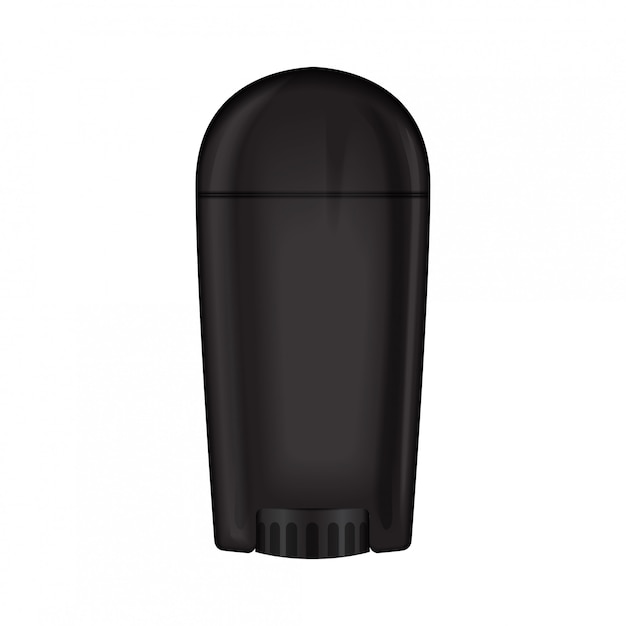 Vector blank black antiperspirant bottle. product packaging design template