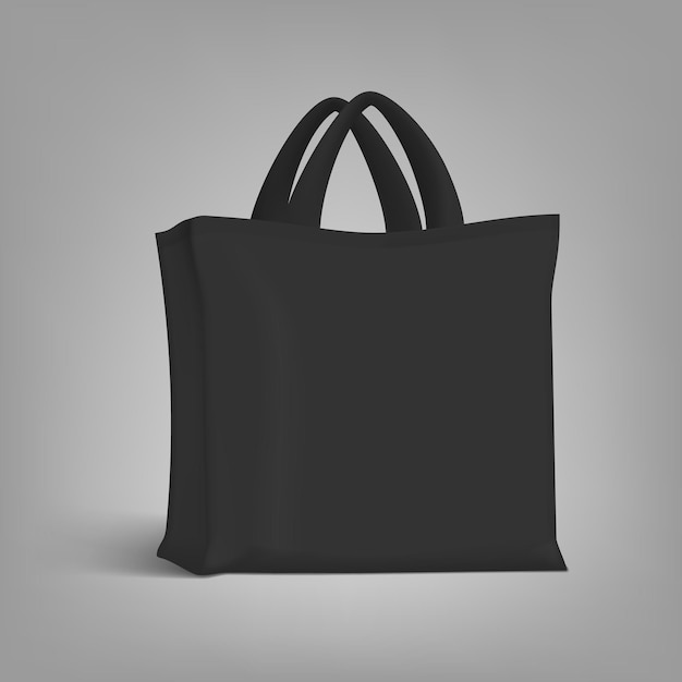 Blank Black Fabric Canvas Eco Shopping Bag