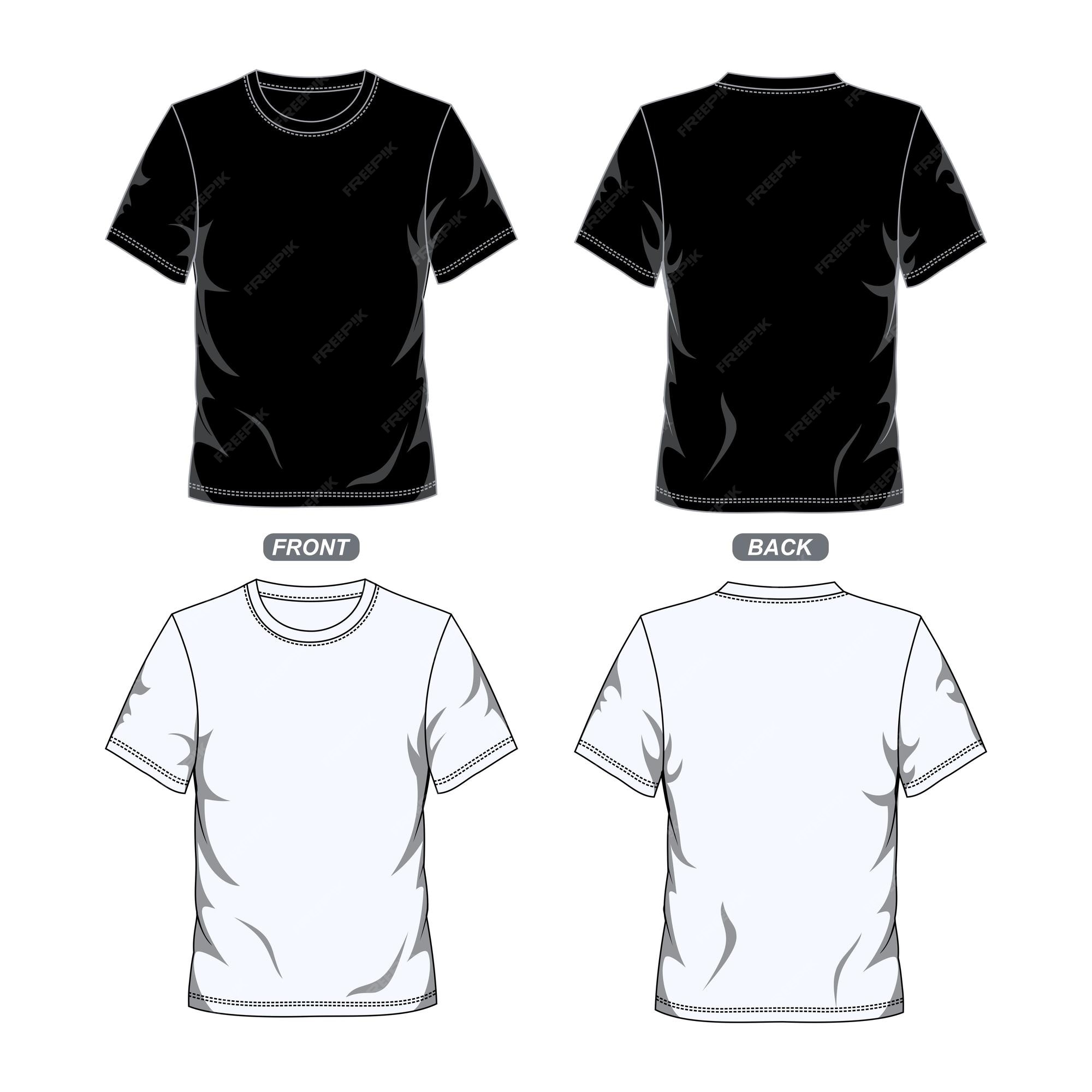 Premium Vector | Blank black and white t shirt design template