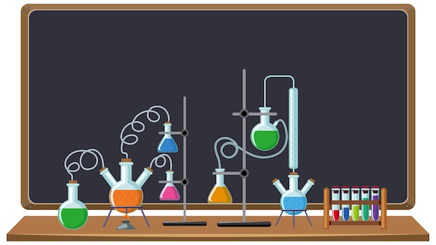 Vettore banner di scienza lavagna vuota