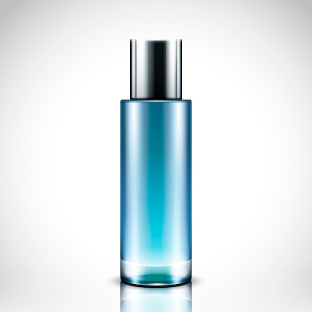 Vector blank blue color cosmetic bottle