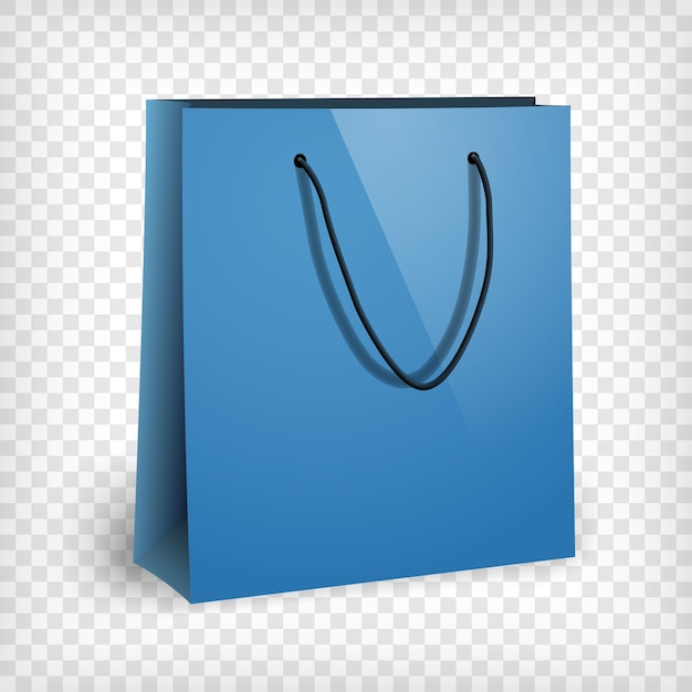 Vector blank blue shopping bag mockup