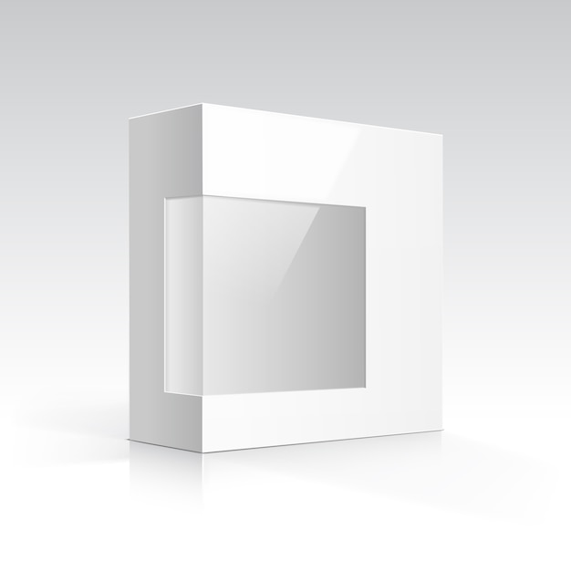 Vector blank box with transparent window