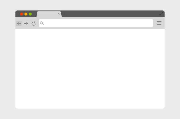 Blank browser window. simple web browser window vector. internet empty page concept. empty web page