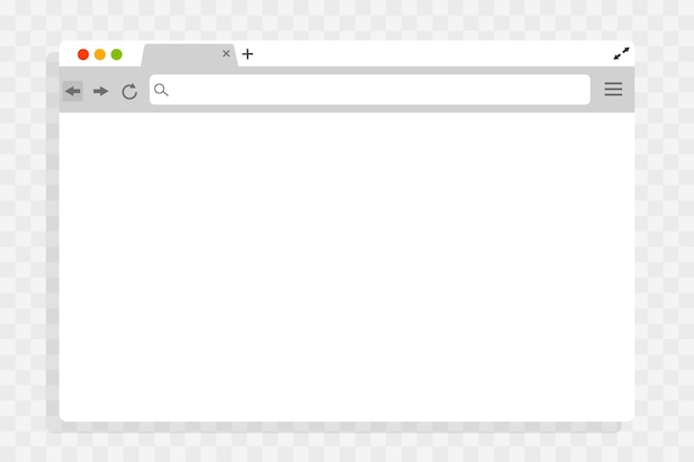 Blank browser window. simple web browser window vector. internet empty page concept. empty web page