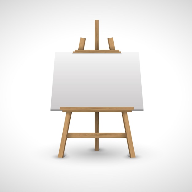 Wooden Easel with Blank Canvas on White Background. Vector Stock Vector by  ©in8finity 159848682