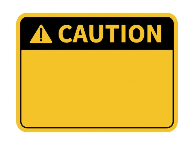 Blank Caution Sign. Yellow background. Background with space for text writing.