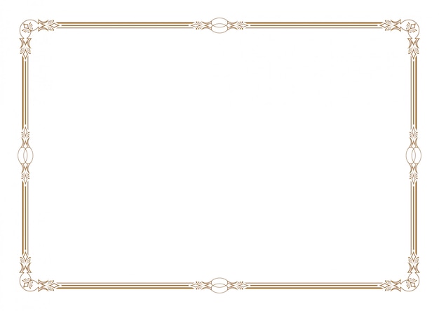 Blank certificate border, ready add text, in gold color