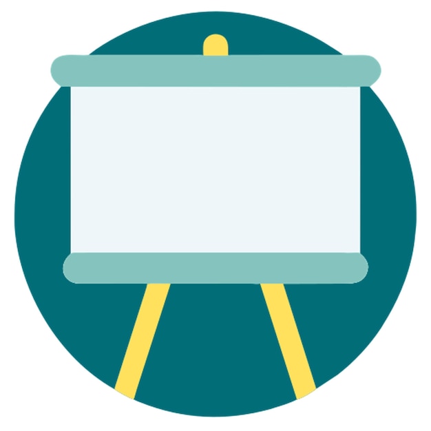 Vector blank chalkboard on a white wall school and teaching concept icon icon colored shapes