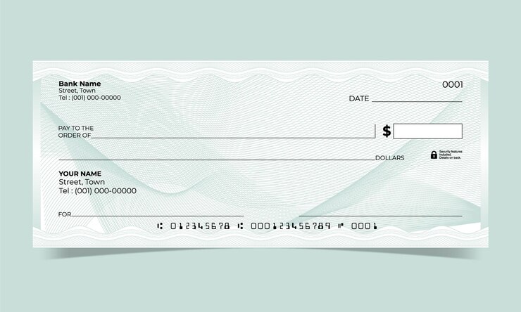 Blank check bank cheque design elegant guilloche pattern